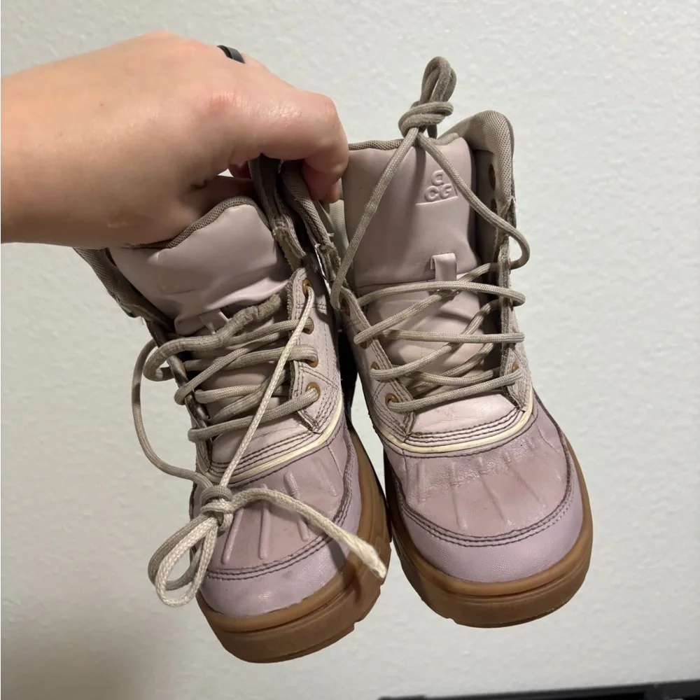 Nike Mauve/Pink High-Top Sneaker with Gum Sole